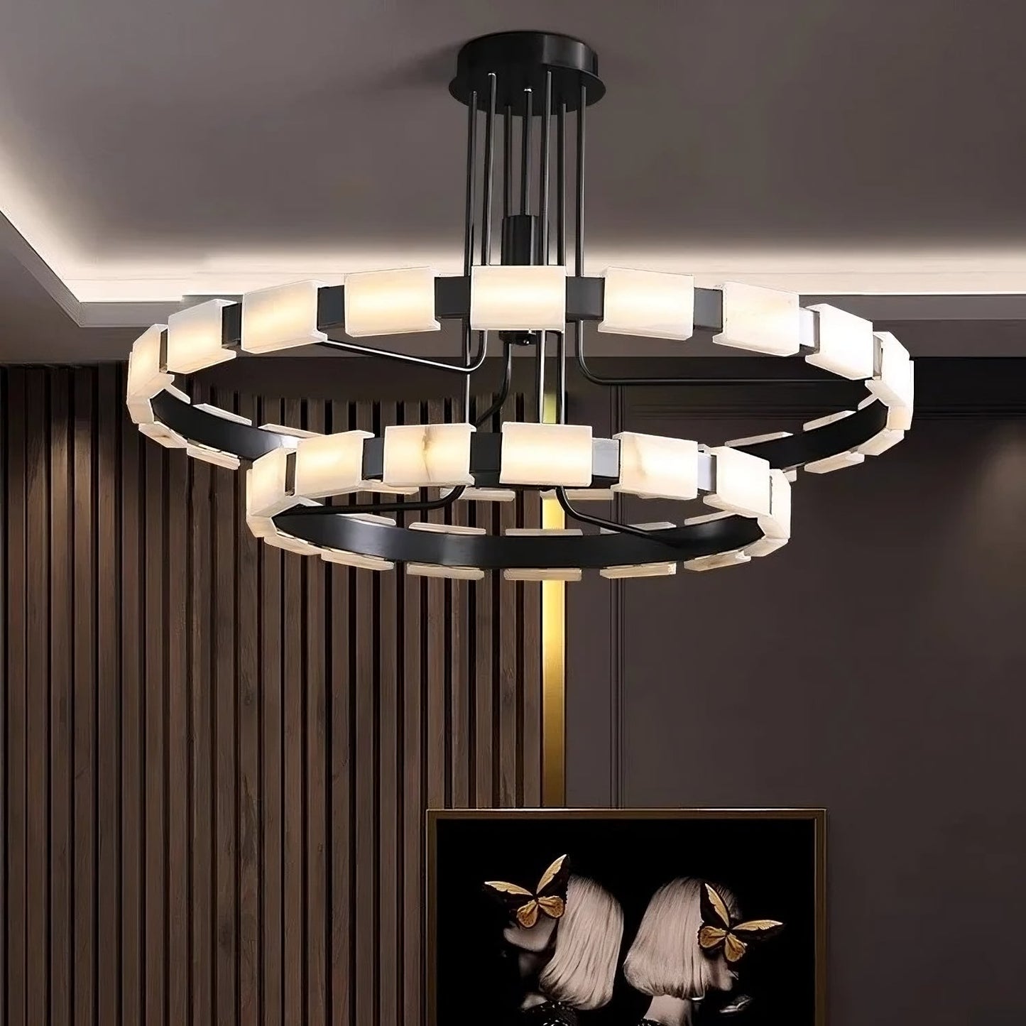 Villa  Marble Mid-Century Modern Chandelier