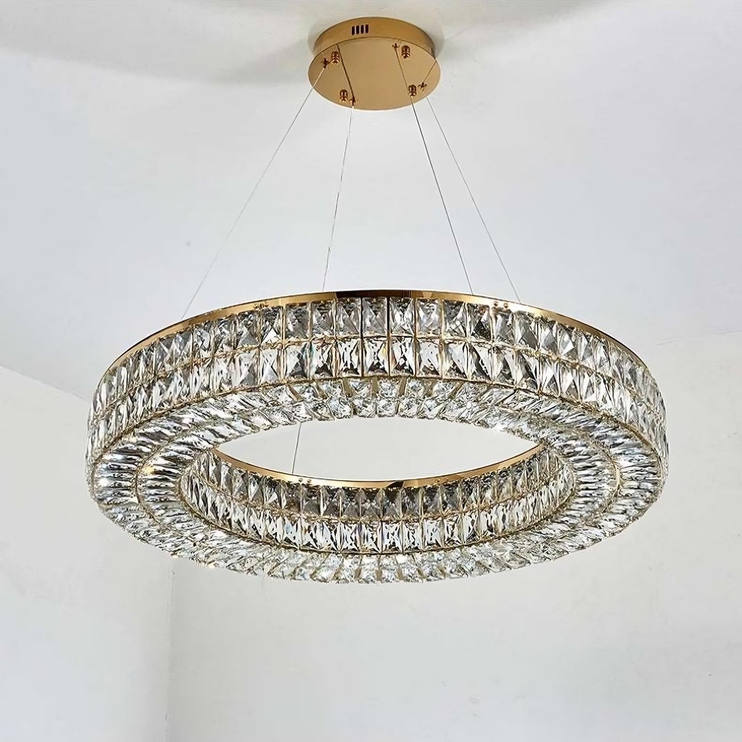 Bacci Crystal Modern Chandelier, Gold