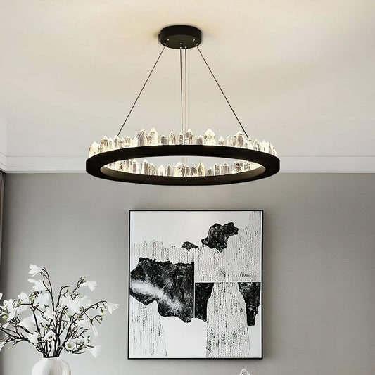 Villa Collection Crystal Wheel Chandelier