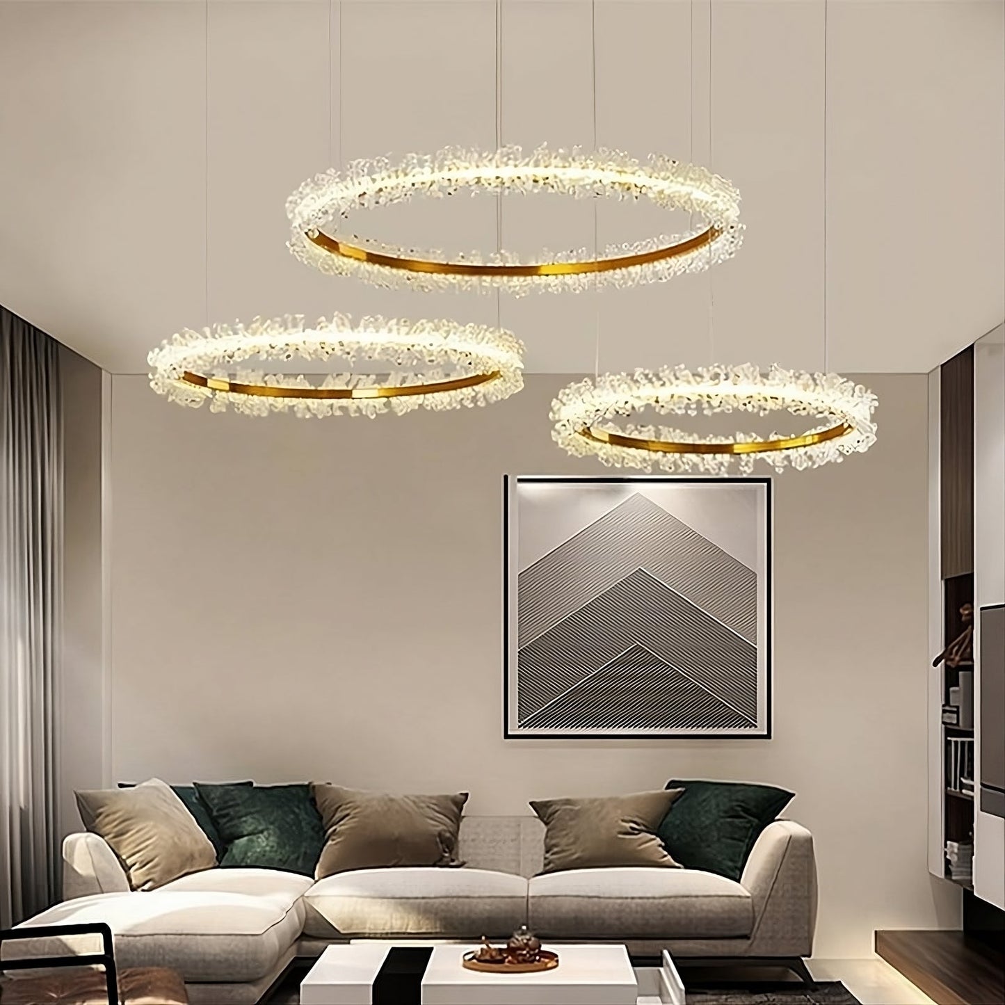 Capri 3-Ring Crystal Chandelier