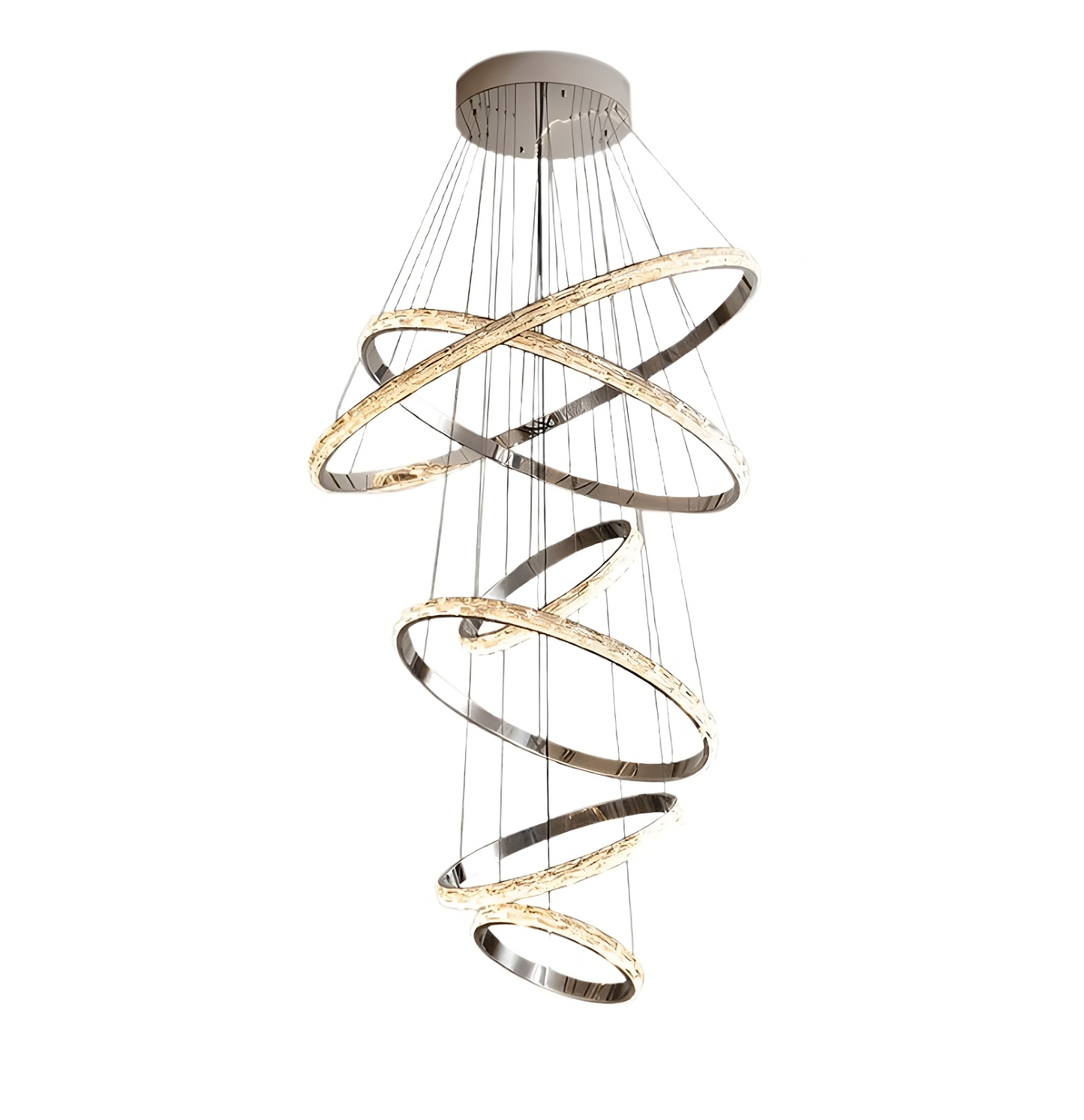 6-Tier Crystal Ring Modern Chandelier