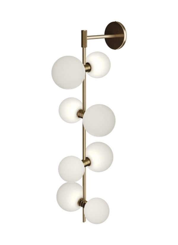 Wall Sconce, 8-Light, LED, Aged Brass, 36"H (700MDWS3GRR 70DR3LF)