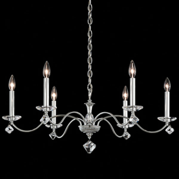 Chandelier, 6-Light, Polished Silver, Clear Heritage Crystal, 32"W (MD1006N-40H 1J00DJ)