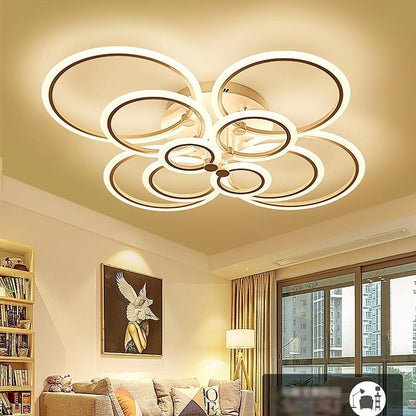 Circles Aluminum Acrylic Cluster Style Design Flush Mount Lighting LED Living Room Bedroom Ceiling Lights