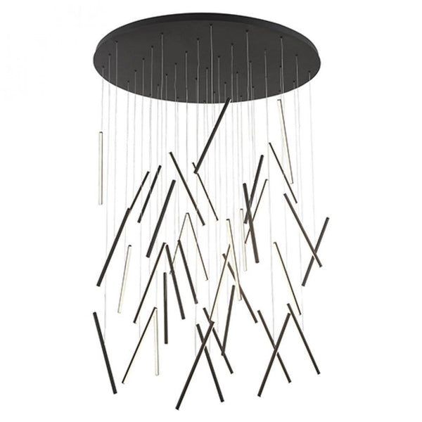 Pendant, LED, Black, White Acrylic Diffuser, 50"W (MP14850-BK 48L3D)