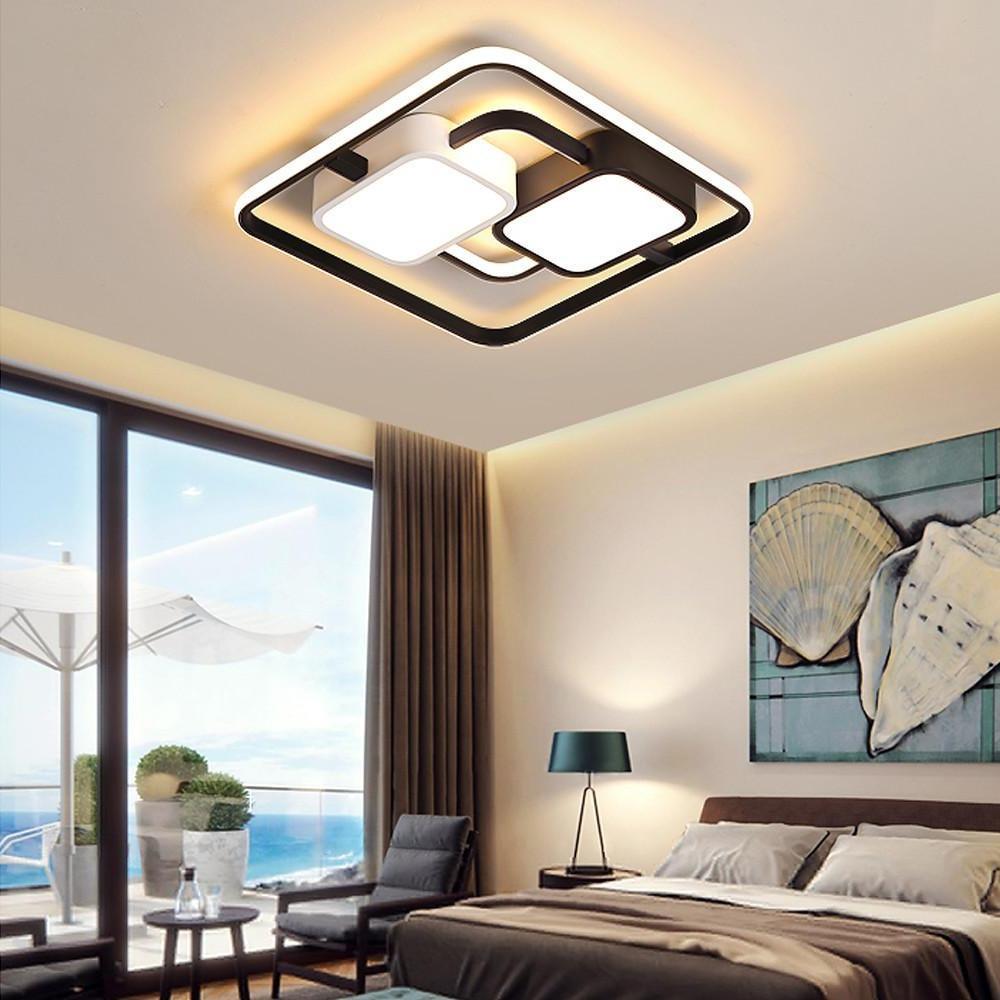 Circles Rectangles Dimmable LED Modern Ceiling Light Flush Mount Lighting