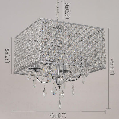 Square Electroplated Metal Glass LED Nordic Chandeliers Pendant Light