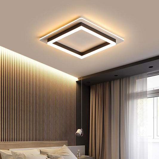 Two Square Shaped Modern LED Flush Mount Ceiling Light for Bedroom