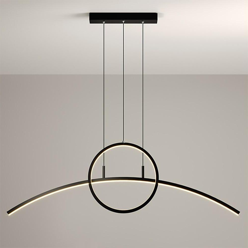 Curve Circle Pendant Lighting Metal Modern Pendant Lighting for Kitchen