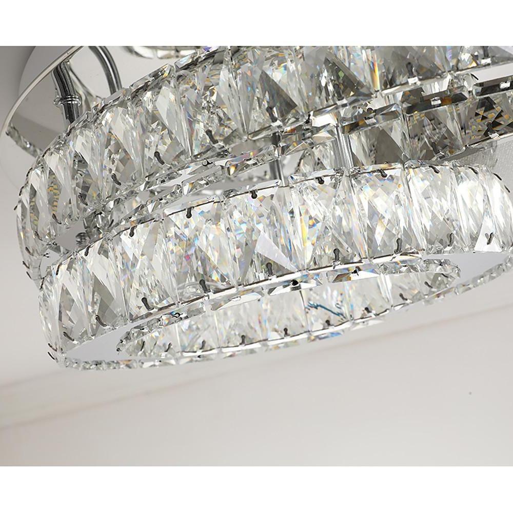 Overlapping Circles Crystal Stainless Steel Flush Mount LED Lights Bedroom Ceiling Lights