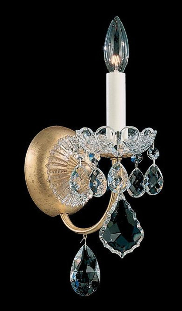 Orleans Wall Sconce, 1-Light, French Gold, Clear Swarovski Crystal, 13"H (3650-26S 1E2ZQ)