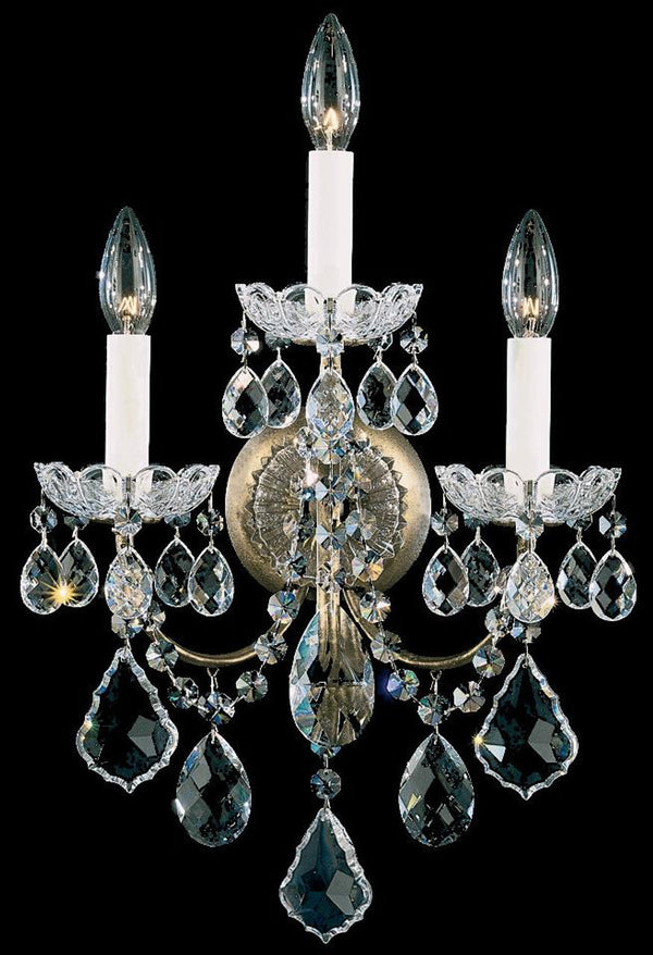 Orleans Wall Sconce, 3-Light, Etruscan Gold, Clear Heritage Crystal, 18.5"H (3652-23H 1E3ZU)