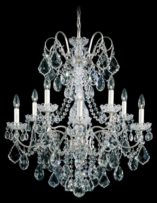 Orleans Chandelier, 10-Light, Heirloom Gold, Clear Swarovski Crystal, 28"W (3657-22S 17QQZL)