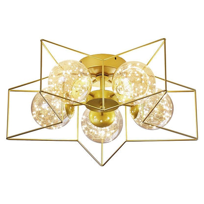 5 Light 5-pointed Star Design LED Modern Flush Mount Ceiling Lighting