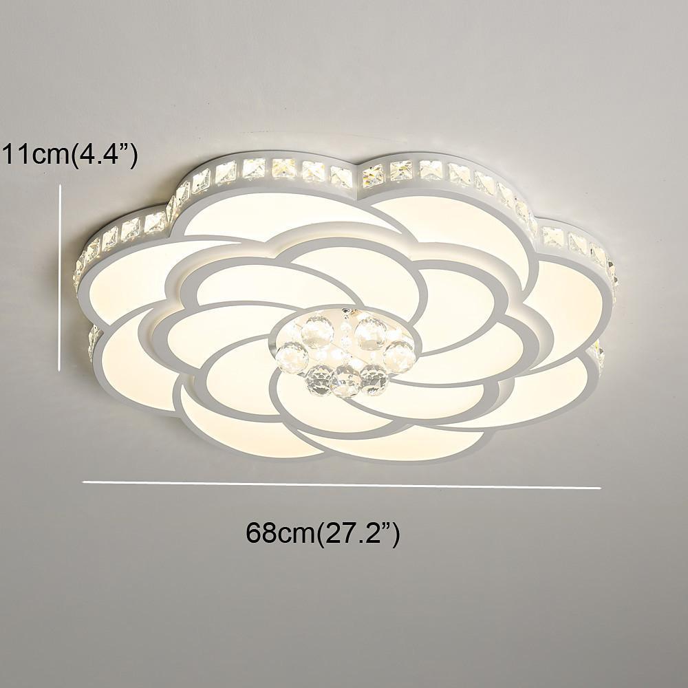 Flower Swirl Metal Novelty LED Flush Mount Ceiling Light for Bedroom