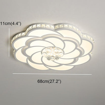 Flower Swirl Metal Novelty LED Flush Mount Ceiling Light for Bedroom