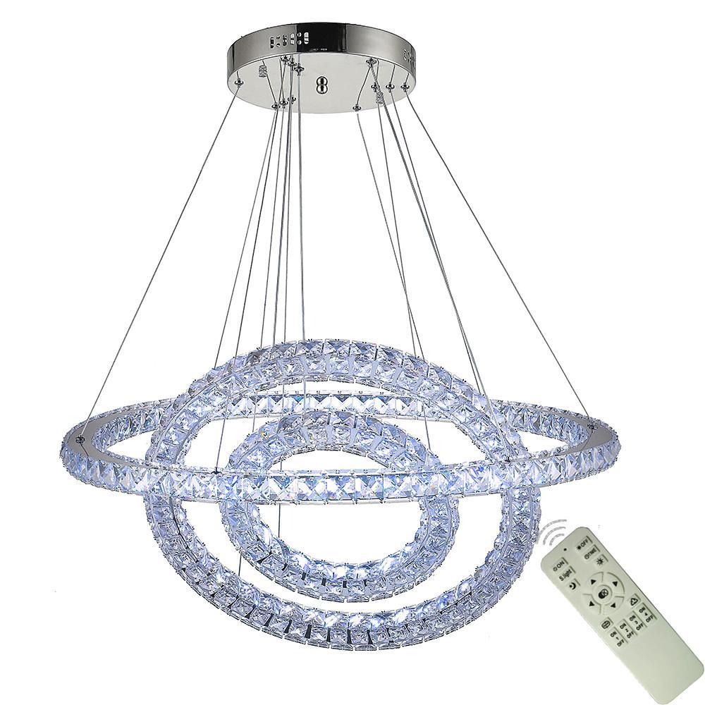 Luxury Crystal LED Chandelier 3-Tier Geometric or Stacked LED Pendant light