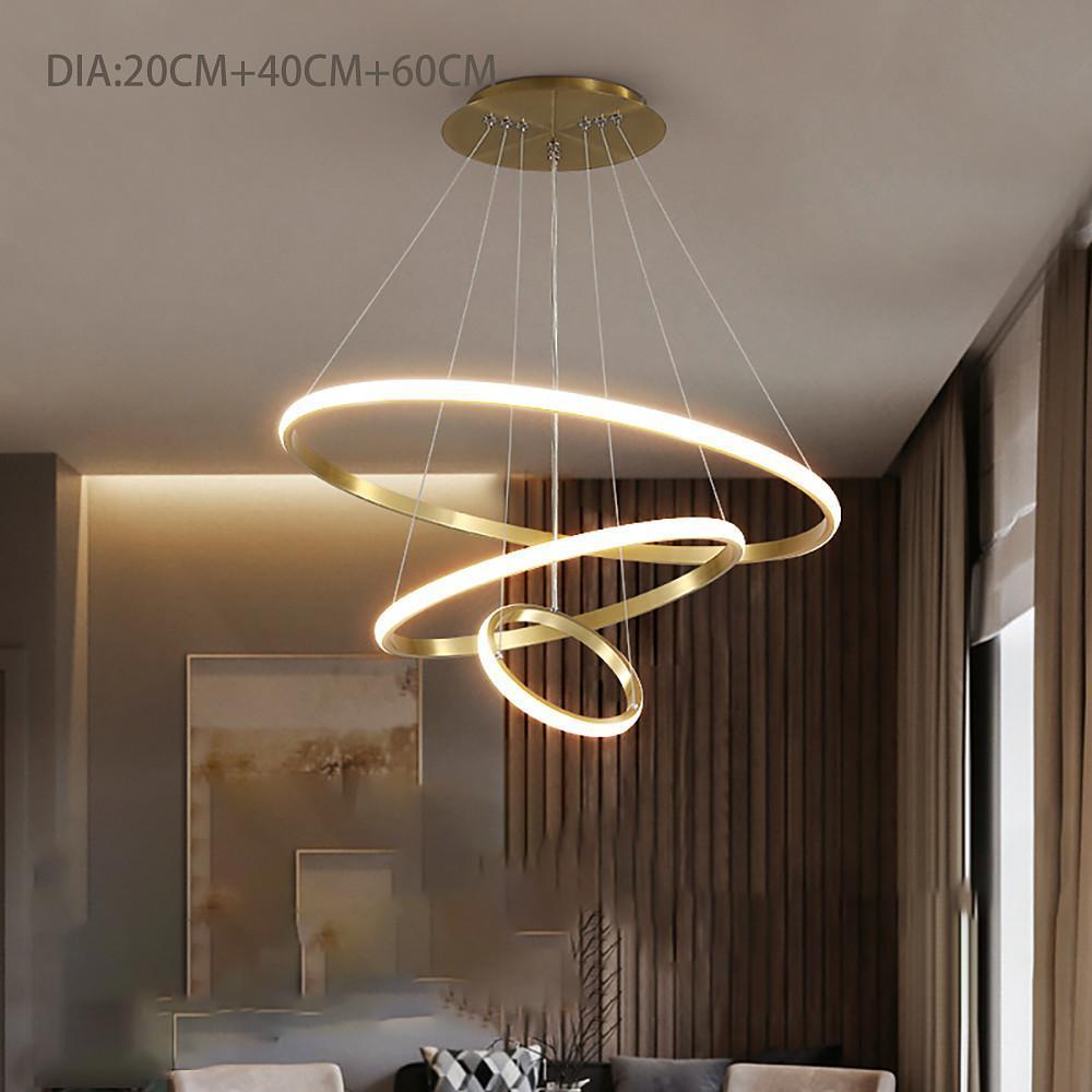 3 Ring Design Pendant Lighting Acrylic Aluminum Pendant Unique LED Ceiling Light