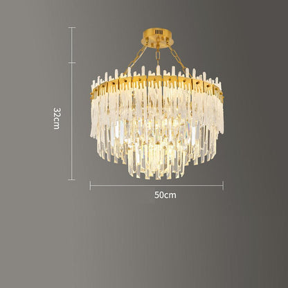 Nordic Style Round Gold Crystal Chandelier: 16??cord, Gold, Neutral Light