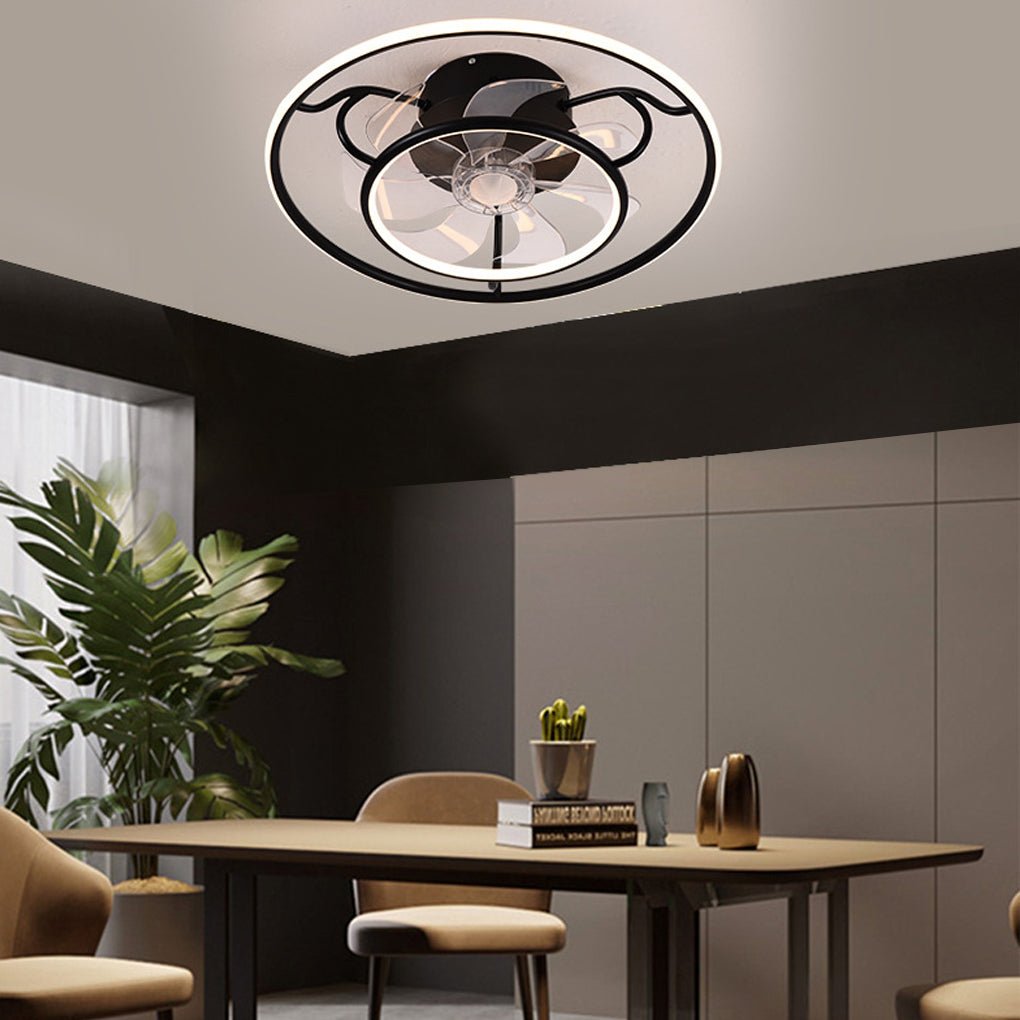 Nordic Frequency Conversion Adjustable Ceiling Fan Lights For Living Room Bedroom Dining Room