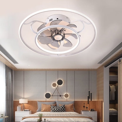 Nordic Frequency Conversion Adjustable Ceiling Fan Lights For Living Room Bedroom Dining Room