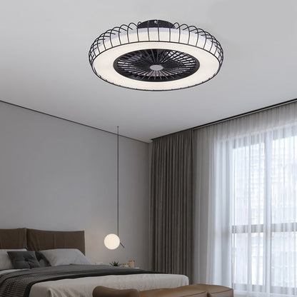 Nordic Invisible Fan Bladeless Stepless Dimming Integrated Ceiling Fan Lamp