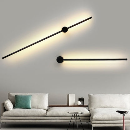 Nordic Linear Ultra-thin Long Strip LED Wall Lamp for Bedside Background Wall