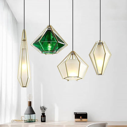 Nordic Postmodern Personality Art Glass Pendant Light for Bedside Bar