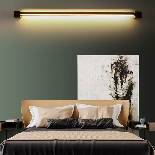 Nordic Ultra-thin Long Strip LED Bedside Background Wall Rotatable Wall Lamp