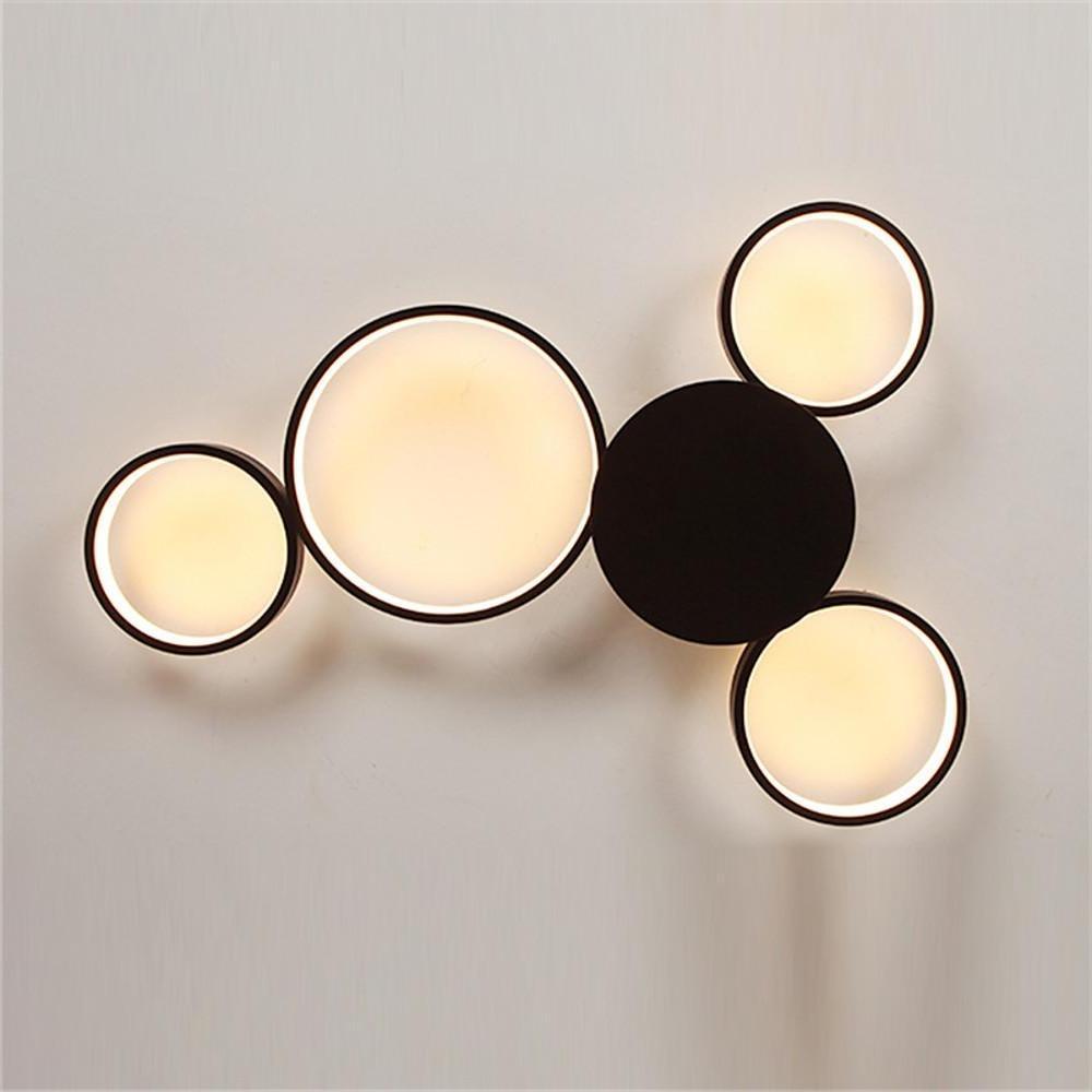 4 Circle Modern Silica Gel LED Flush Mount Ceiling Light for Living Room