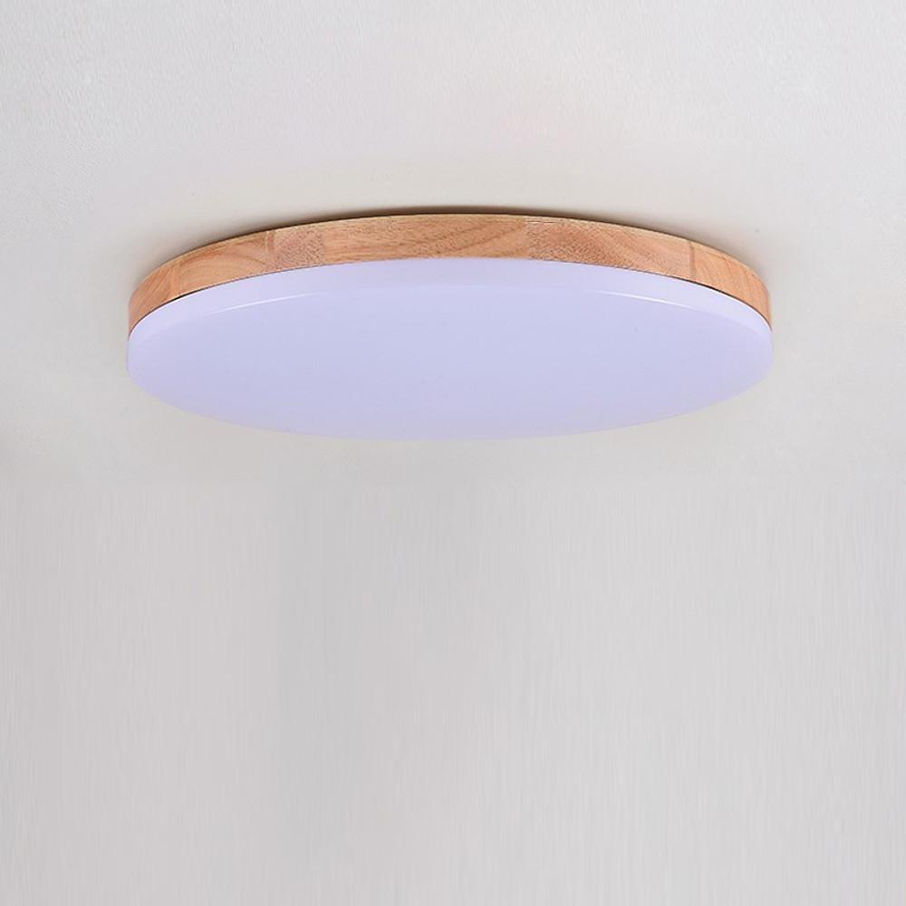 Circular Minimalist Flush Mount Dining Room Light Bamboo Acrylic LED Ceiling Lights