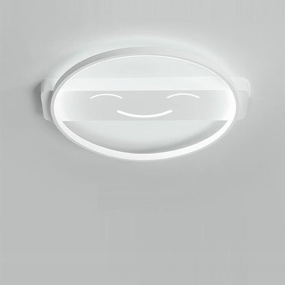 Circle Shaped Flush Mount Ceiling Light Face Metal Light 1 Light