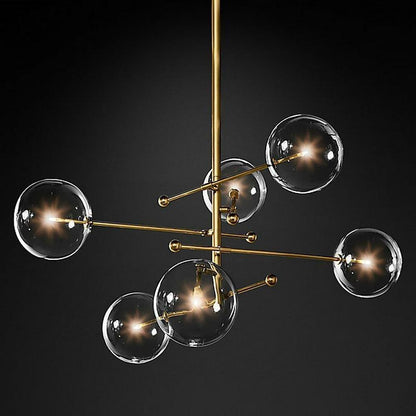 Geometrical Globe Chandelier Lamp Metal Glass Kitchen Dining Room Ceiling Light