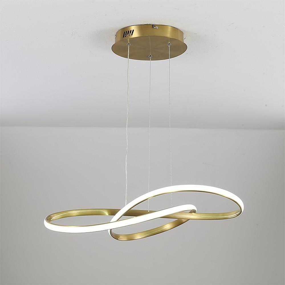 Interweaved Wave LED Gold Modern Hanging Lamp Island Lights Pendant Light