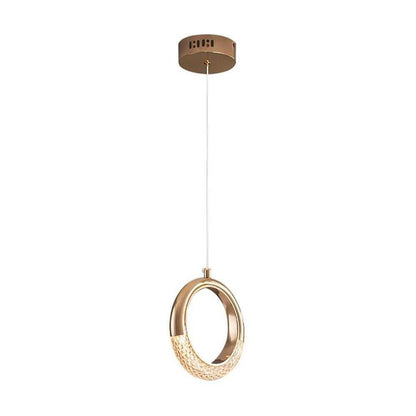 Ring Shaped LED Electroplated Metal Modern Pendant Light Hanging Lamp Chandeliers