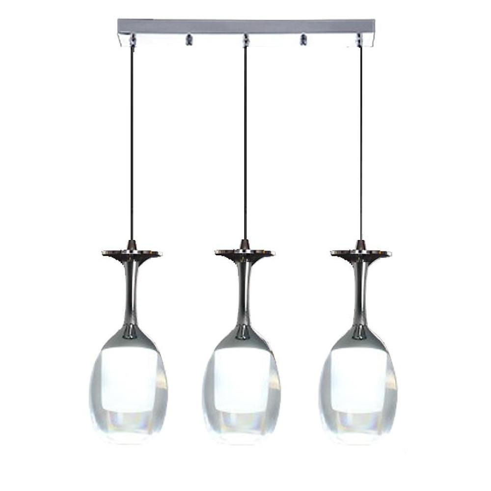 3-light Electroplated Aluminum Plastic LED Modern Chandeliers Island Lights