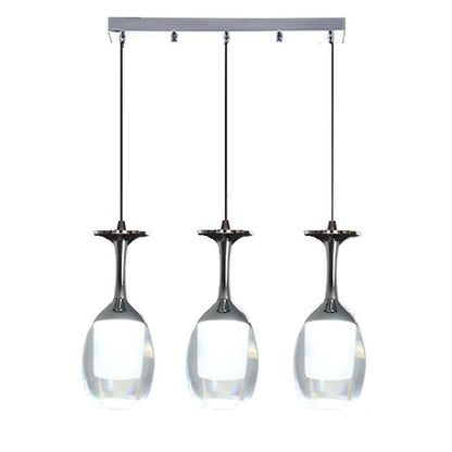 3-light Electroplated Aluminum Plastic LED Modern Chandeliers Island Lights