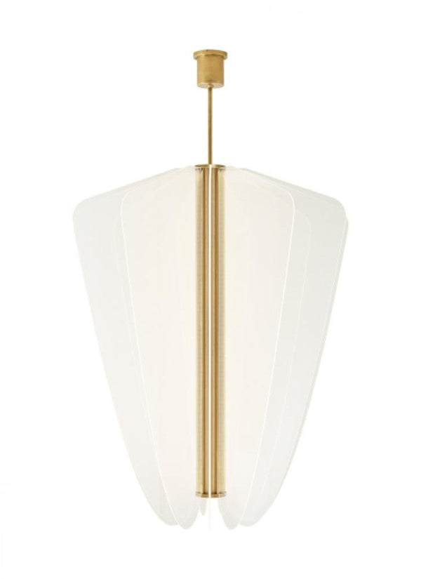 Chandelier, 1-Light, LED, Plated Brass, 52.7"H (700NYR42BR-LED935 70PKF6C)