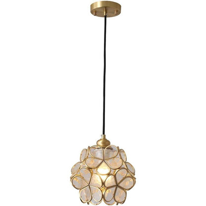 Ornate Flower Island Kitchen Pendant Lighting Copper Crystal Pendant Lighting