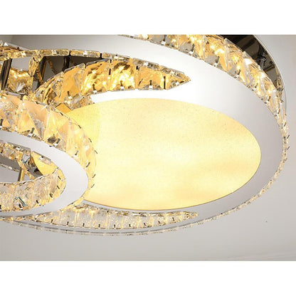 Overlapping Circles Crystal Stainless Steel Flush Mount LED Lights Bedroom Ceiling Lights