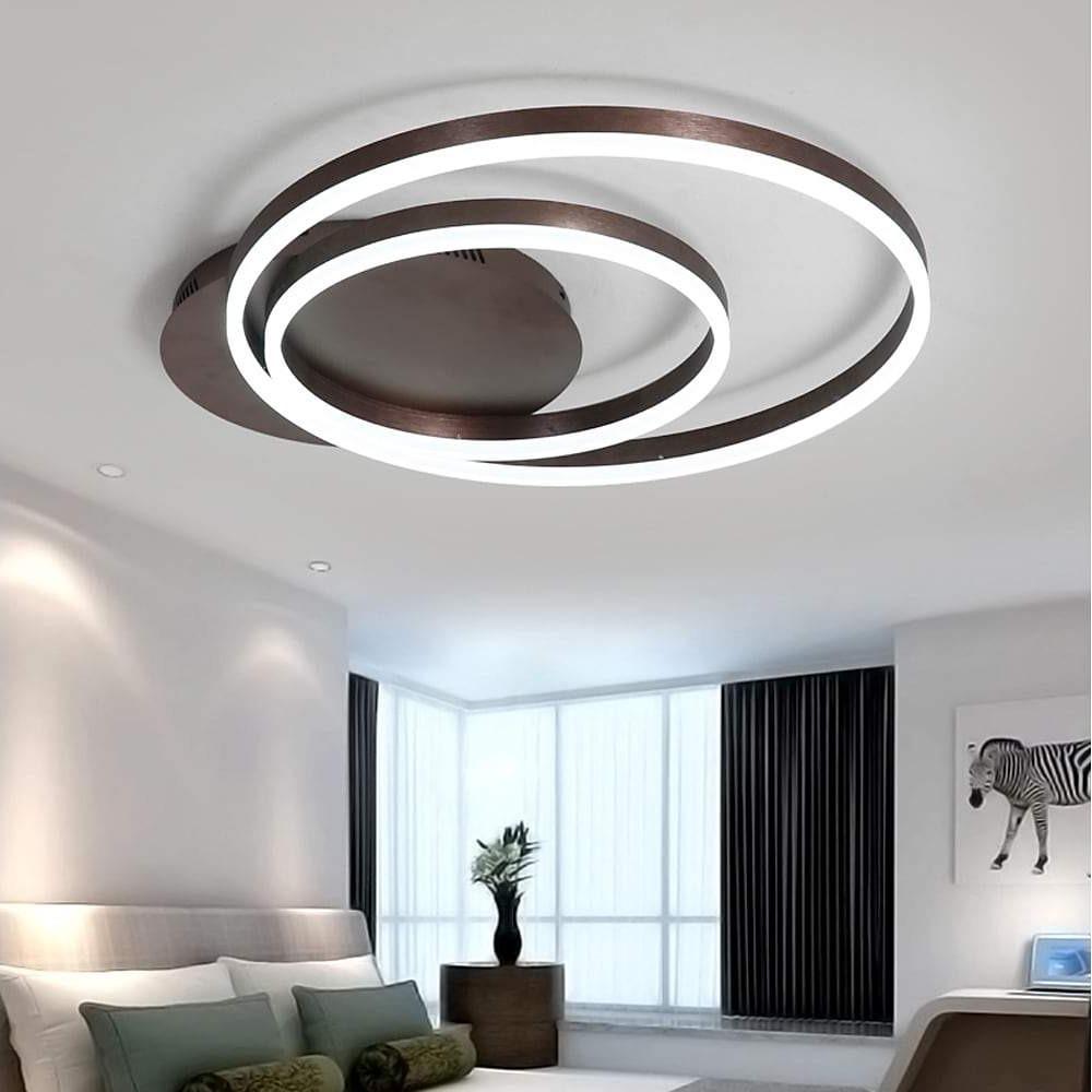 Creative 2 Circles Dimmable LED Modern Flush Mount Ceiling Light with Remote