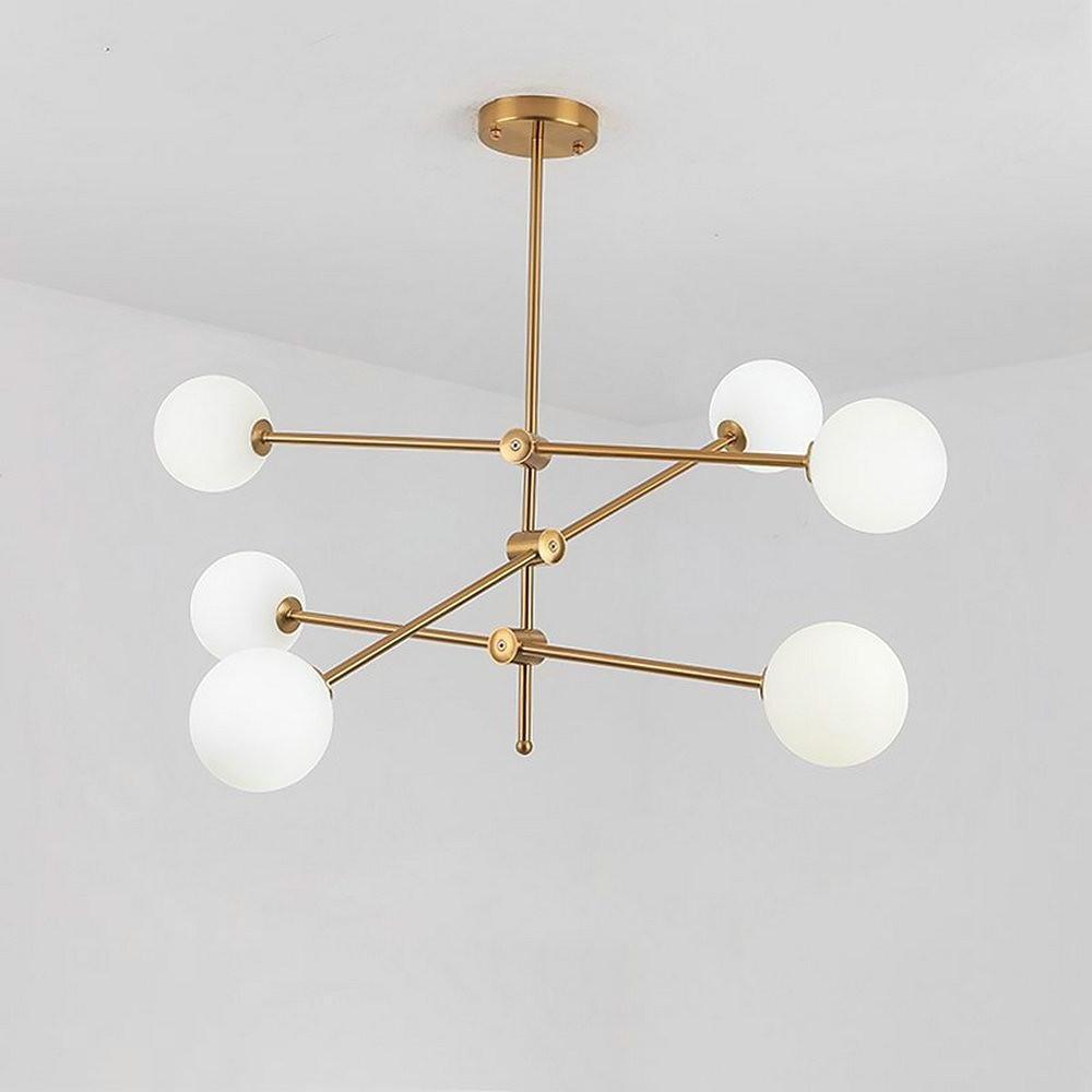 Geometrical Gold Sputnik Chandelier Globe Chandelier 6 Bulbs