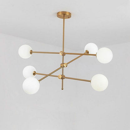 Geometrical Gold Sputnik Chandelier Globe Chandelier 6 Bulbs