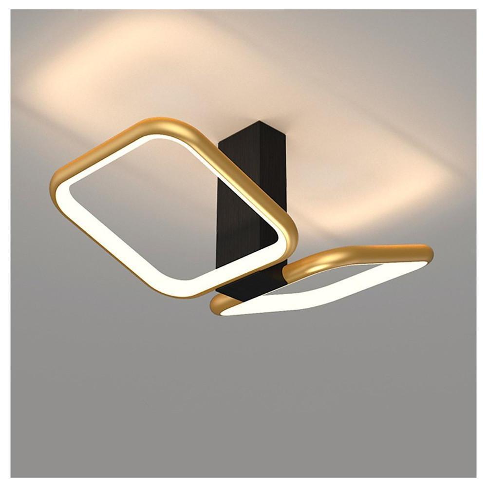 Squares Reflective Gold Flush Mount Light LED Ceiling Light