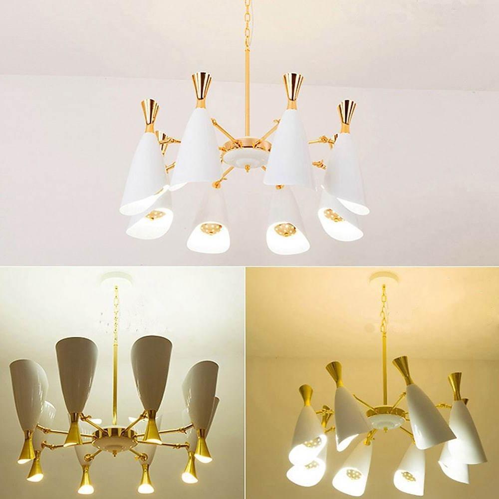 8-light LED Electroplated Metal Nordic Chandeliers Ceiling Lights Fixture