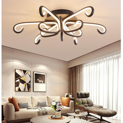 Modern Artistic Octopus-Inspired Flush Mount Ceiling Light with Sleek Curved LED Design