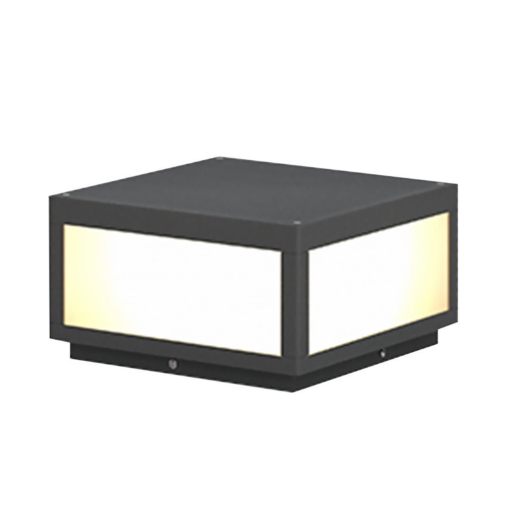 Black Square Cube Outdoor Post LED Pier Mount Light