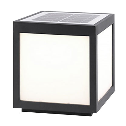 Black Square Cube Outdoor Post LED Pier Mount Light