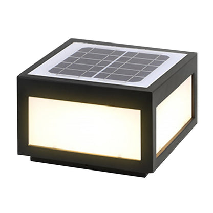 Black Square Cube Outdoor Post LED Pier Mount Light