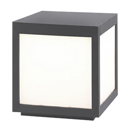 Black Square Cube Outdoor Post LED Pier Mount Light